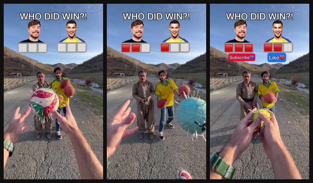 Who won the viral balloon challenge? opening hook frames